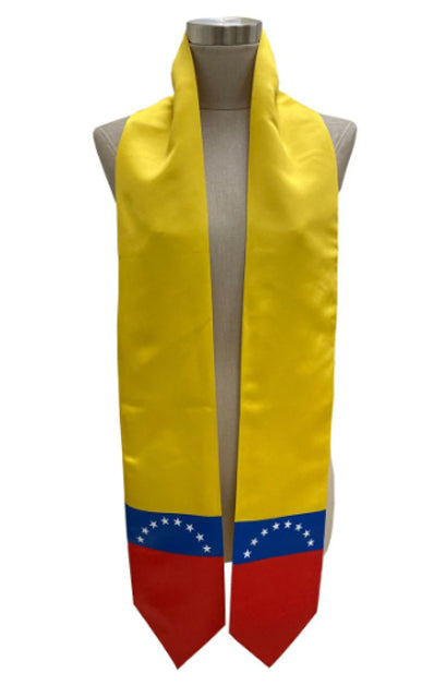 Venezuela Flag Graduation Stole, Sash, Full-color printed stole, Hand-imprinted sash
