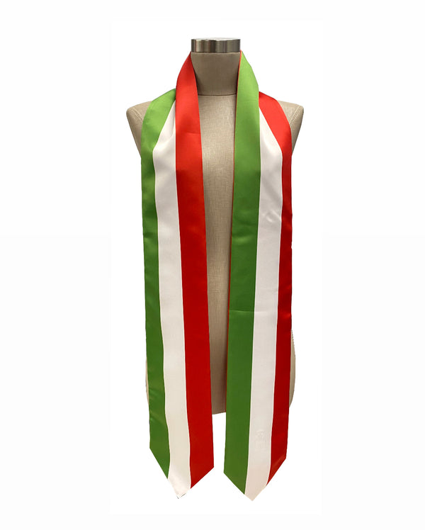 Italy Flag Graduation Stole, Sash, Unique Sash, Satin and Polyester Stole