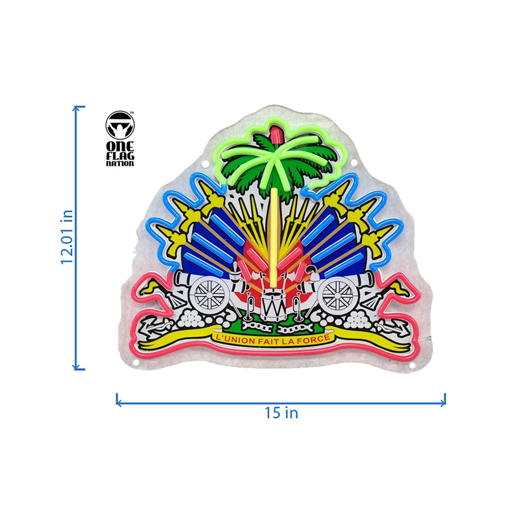 Haiti Haitian Flag "Coat of Arms" LED Neon sign