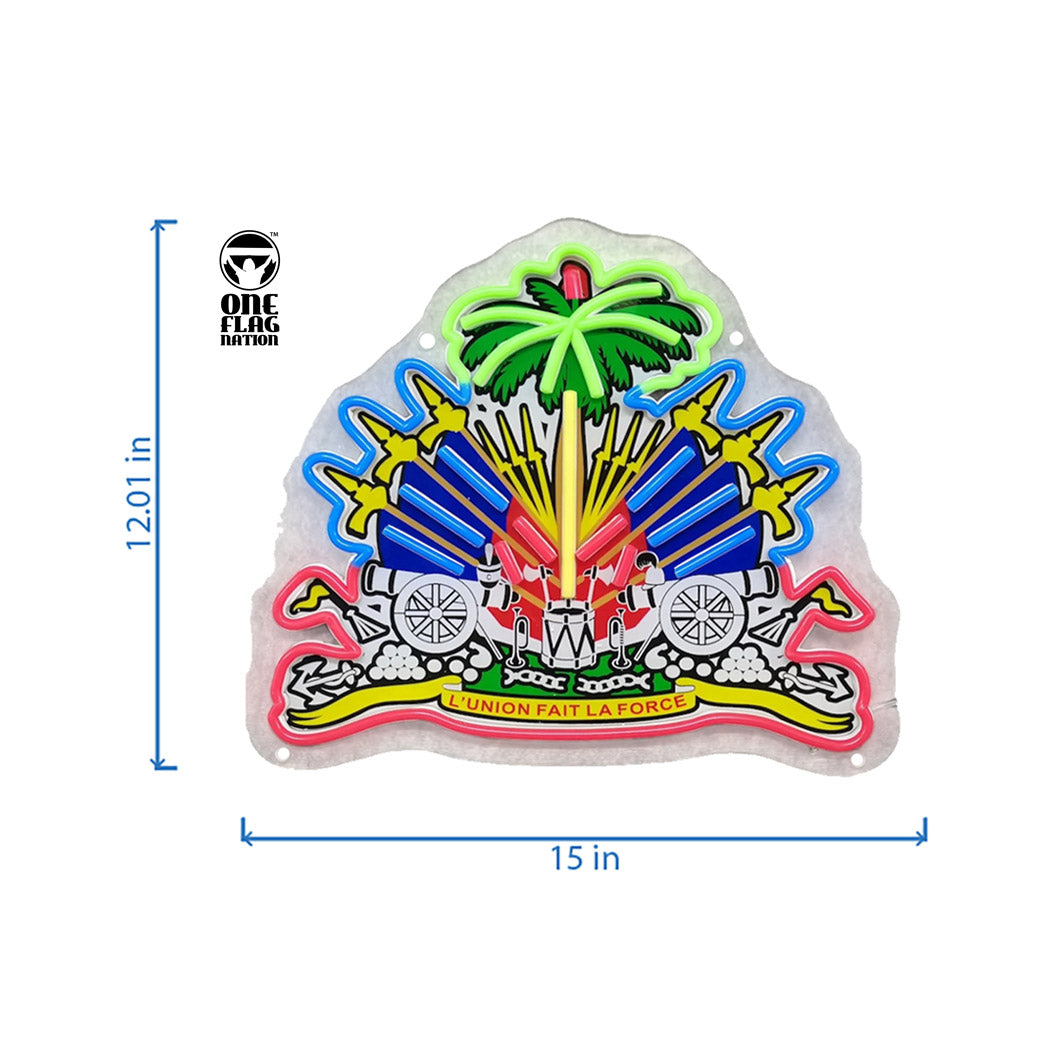 Haiti Haitian Flag "Coat of Arms" LED Neon sign