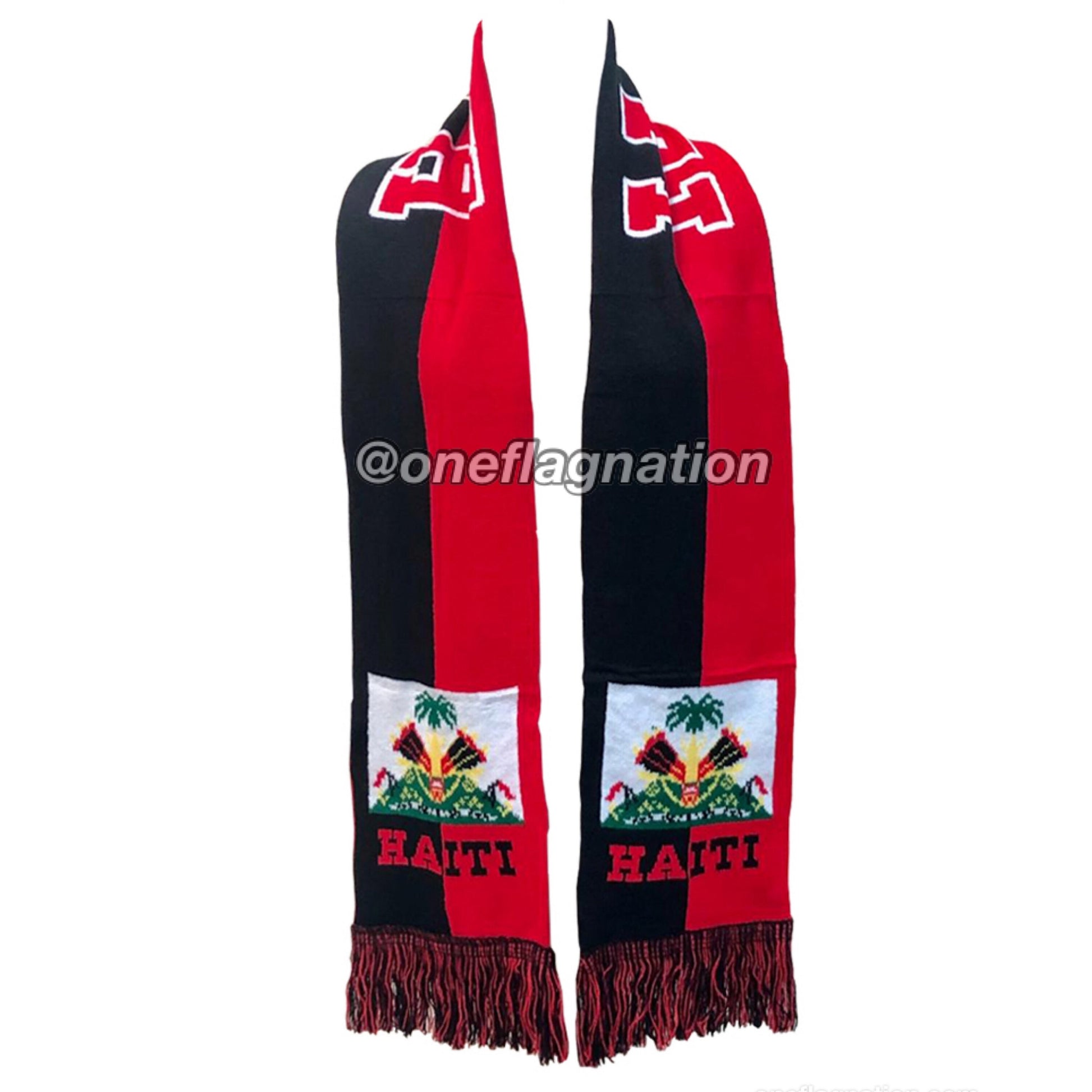 Black & Red Haitian Flag Scarf Retro