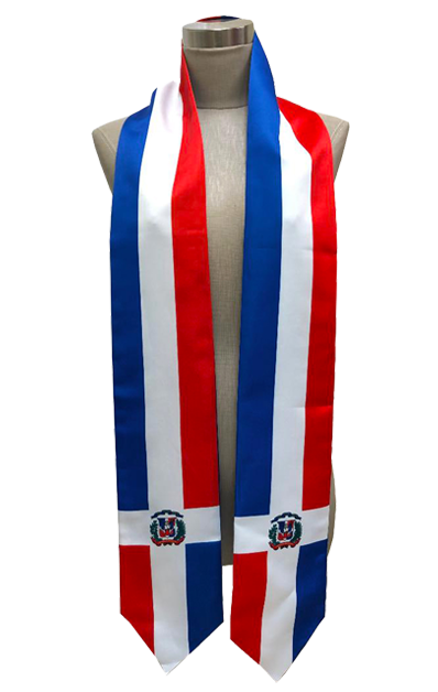Dominican Republic Flag Graduation Stole, Sash, Cultural pride stole