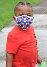 New Arrivals Haitian Pride Face Mask for Kids (Boys & Girls) with filter pocket