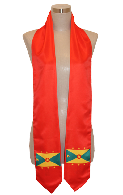 Grenada Flag Graduation Stole, Sash, Durable Satin/Polyester blend, Vibrant Color