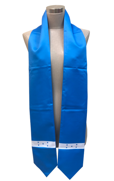 Premium Honduras Flag Graduation Stole, Sash, Radiant in Blue and White Sash