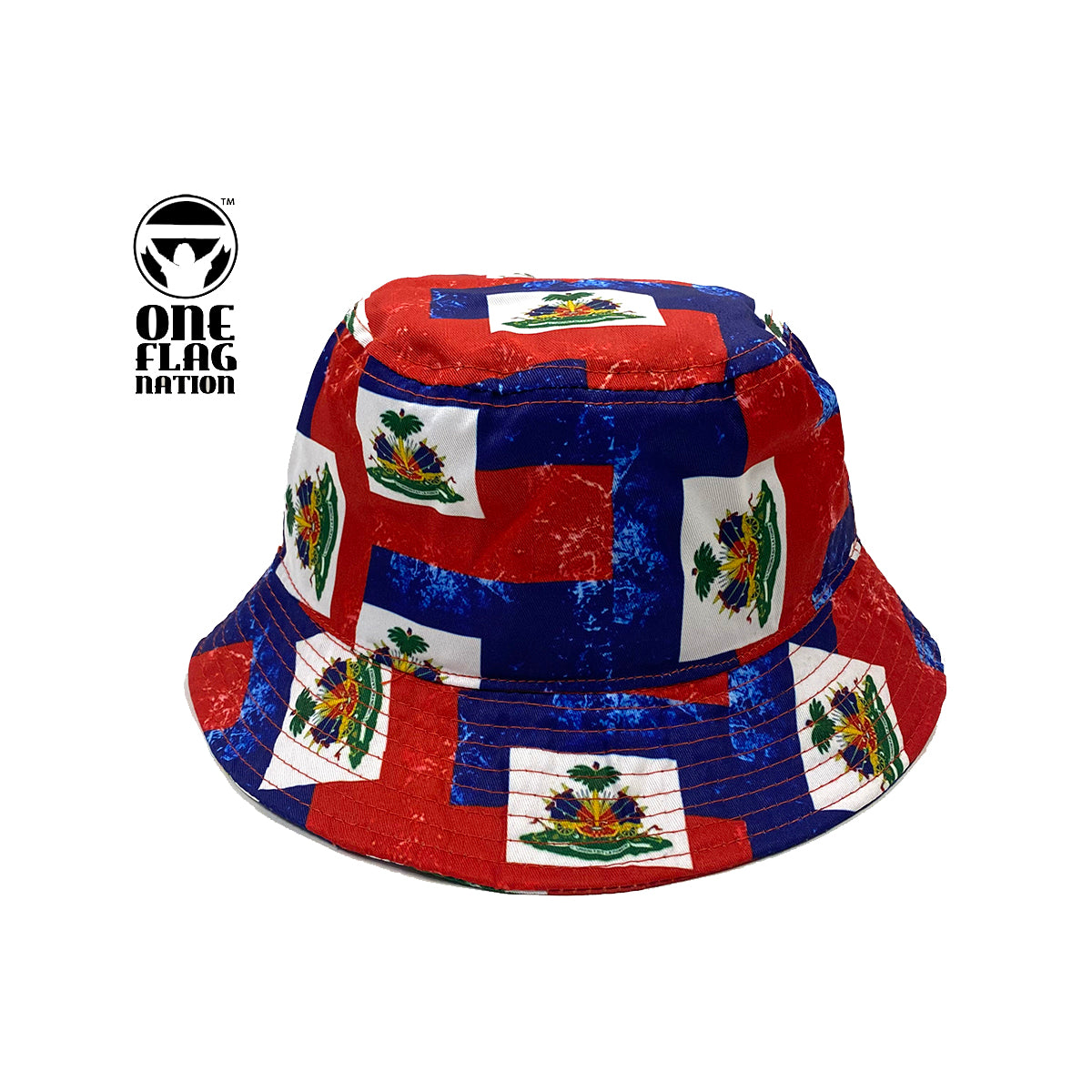 New Haitian Flag Pattern Bucket Hat