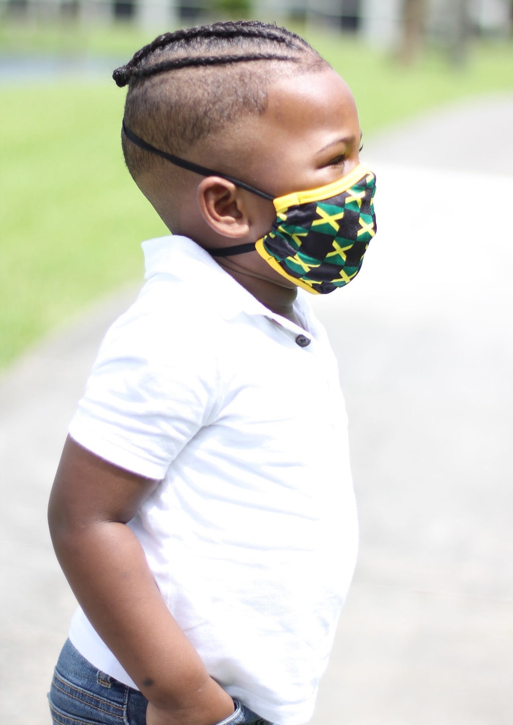 New Arrivals Jamaican Pride Face Mask for Kids (Boys & Girls) with filter pocket