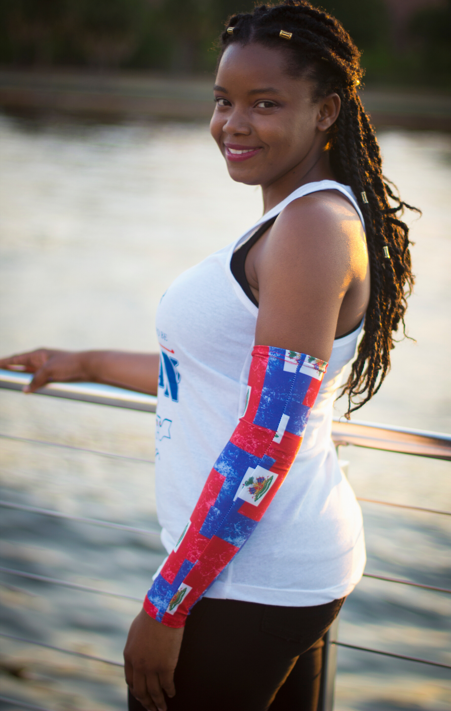 One Flag Nation™ Haitian Flag Sleeve Side View 