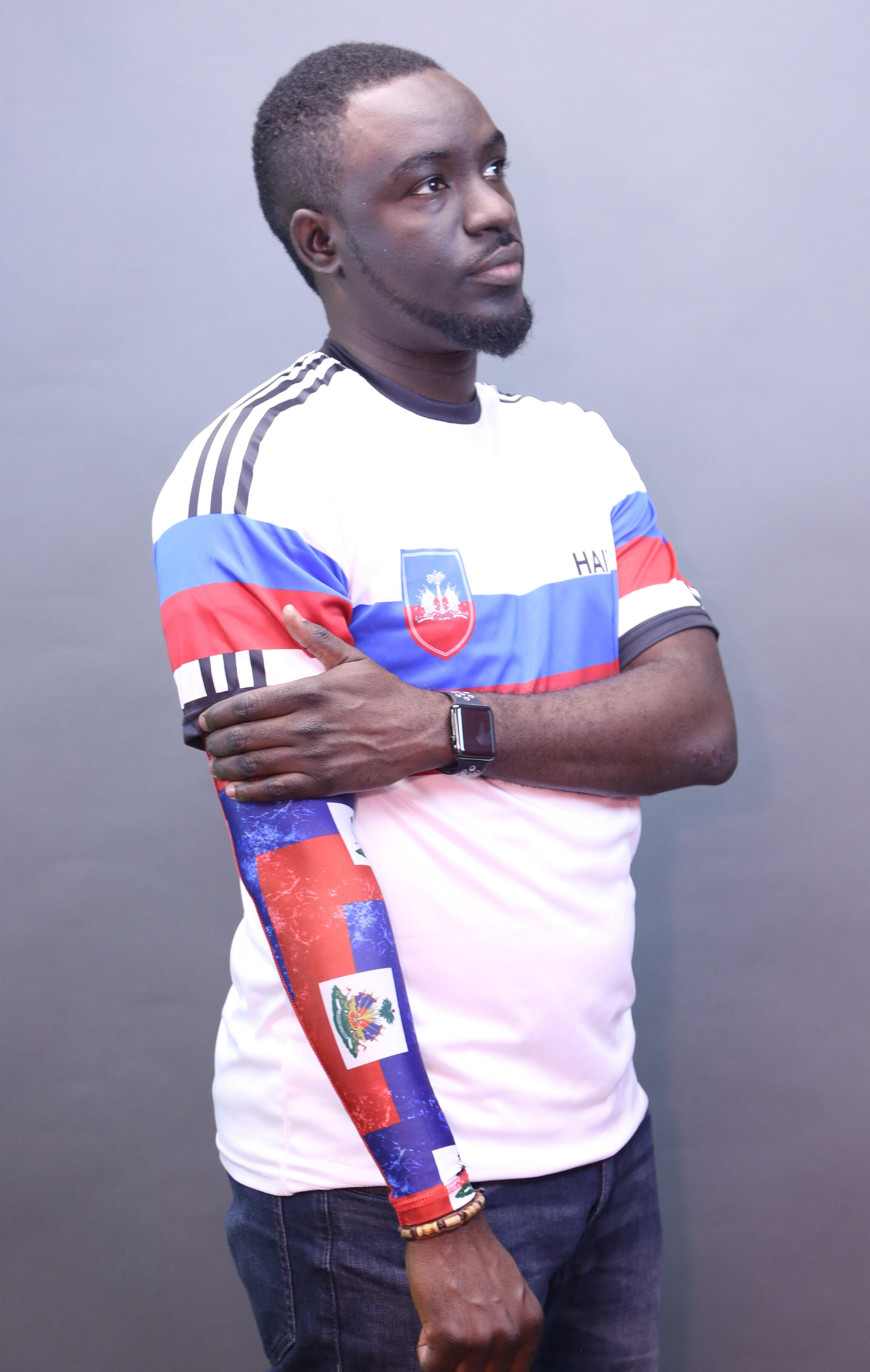 One Flag Nation™ Replica Unofficial Vintage White Jersey_  Man Side-view