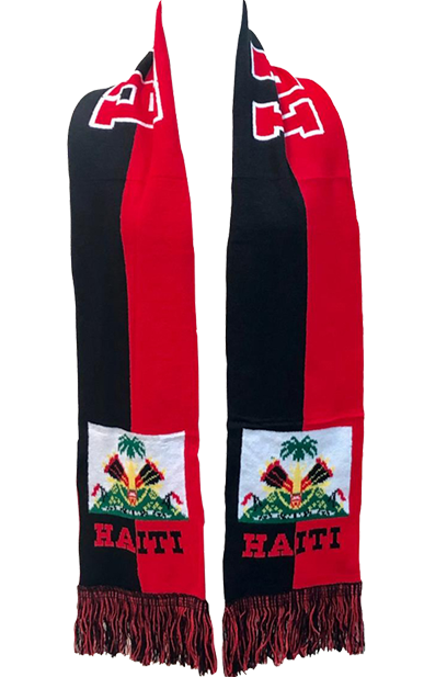 Black & Red Haitian Flag Scarf Retro