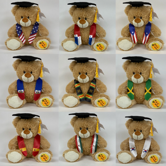 CUSTOM GRADUATION BEAR FLAG STOLE (Any Flags)