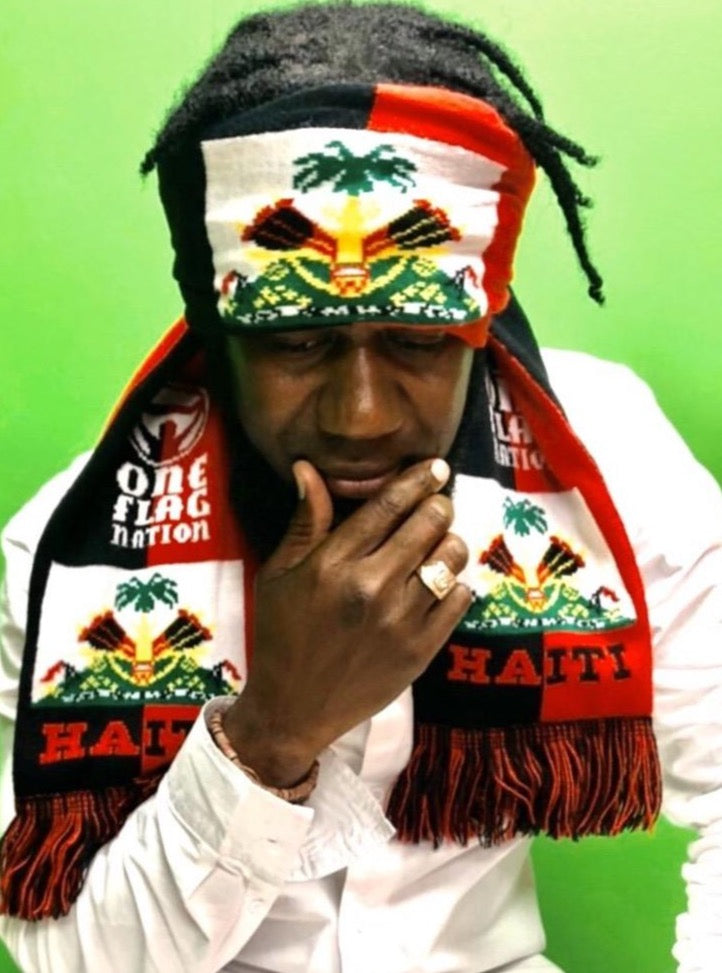 Black & Red Haitian Flag Scarf Retro